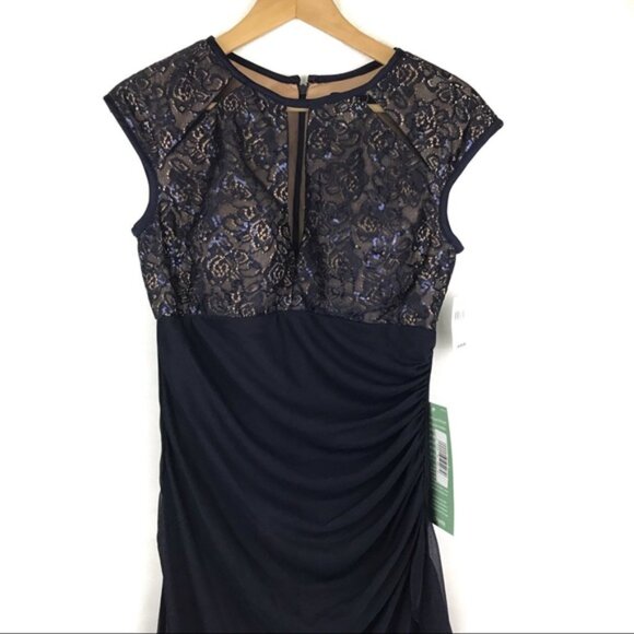 NWT DJ Jaz Blue Sequined Sleeveless Sheath Dress Size 8 Formal Wedding  Party - Picture 3 of 4